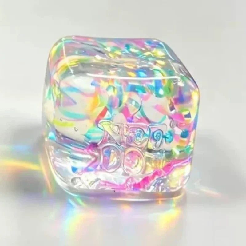 Holographic Ribbon Squishy Cube Fidget Toy