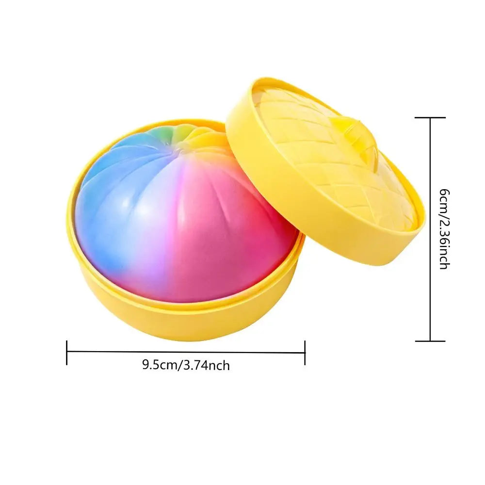 Glitter Steamed Bun Squishy Toy – Soft TPR Fidget Toy with Steamer