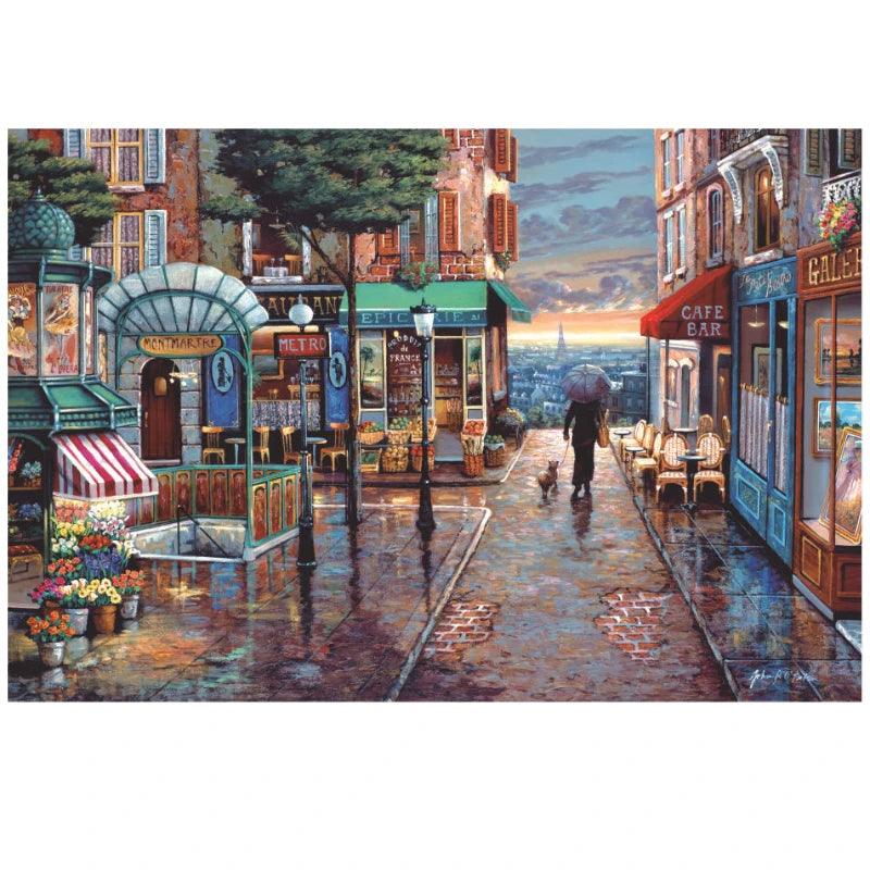 75*50cm Adult 1000 Pieces Jigsaw Puzzle Romantic Town Beautiful Landscape Landmark Paintings Stress Reducing Toys
