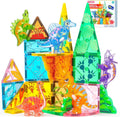 JOYFY Magnetic Building Tiles – 3D STEM Construction Set with Vehicle Blocks for Kids