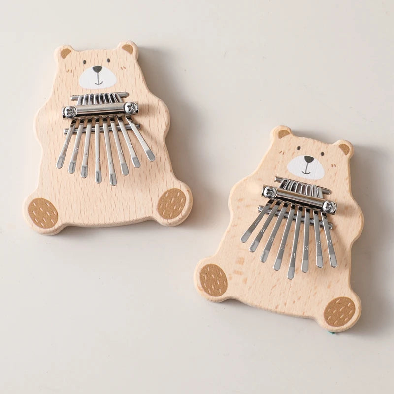 8Key Mini Kalimba Exquisite Finger Piano Baby Montessori Toys Cartoon Bear Thumb Piano Portable Marimba Musical Pendant Toy Gift