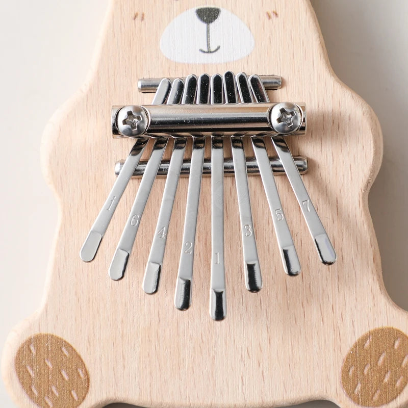 8Key Mini Kalimba Exquisite Finger Piano Baby Montessori Toys Cartoon Bear Thumb Piano Portable Marimba Musical Pendant Toy Gift