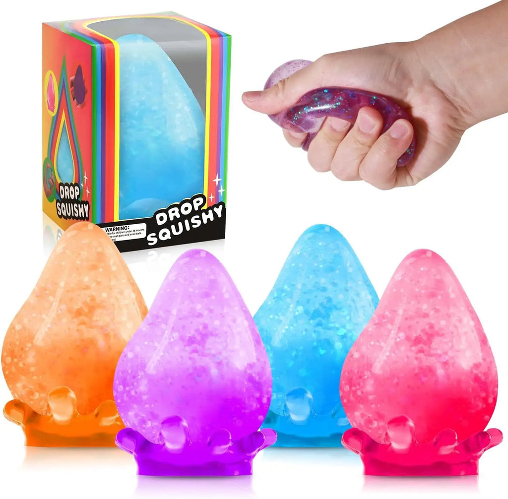 Soft Water Drop Stress Relief Squeeze Ball – Sensory Fidget Toy for Adults & Kids