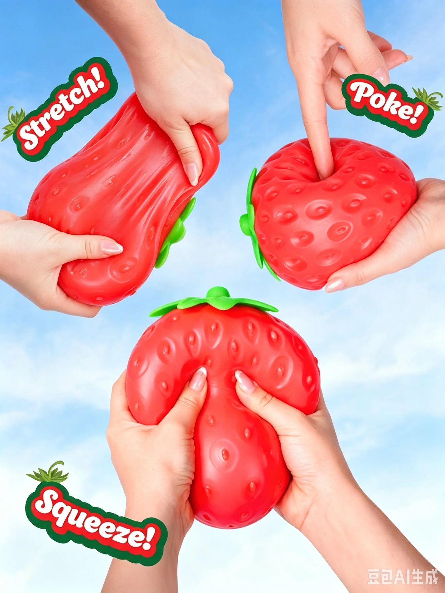 Super Jumbo Strawberry Squishy Toy Slow Rising Simulated Strawberry Antistress Anti-Anxiety Fidget Toy for Adults Friends Gifts