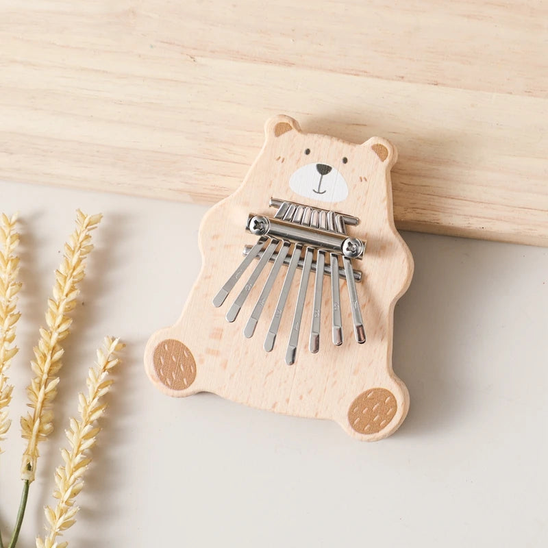 8Key Mini Kalimba Exquisite Finger Piano Baby Montessori Toys Cartoon Bear Thumb Piano Portable Marimba Musical Pendant Toy Gift