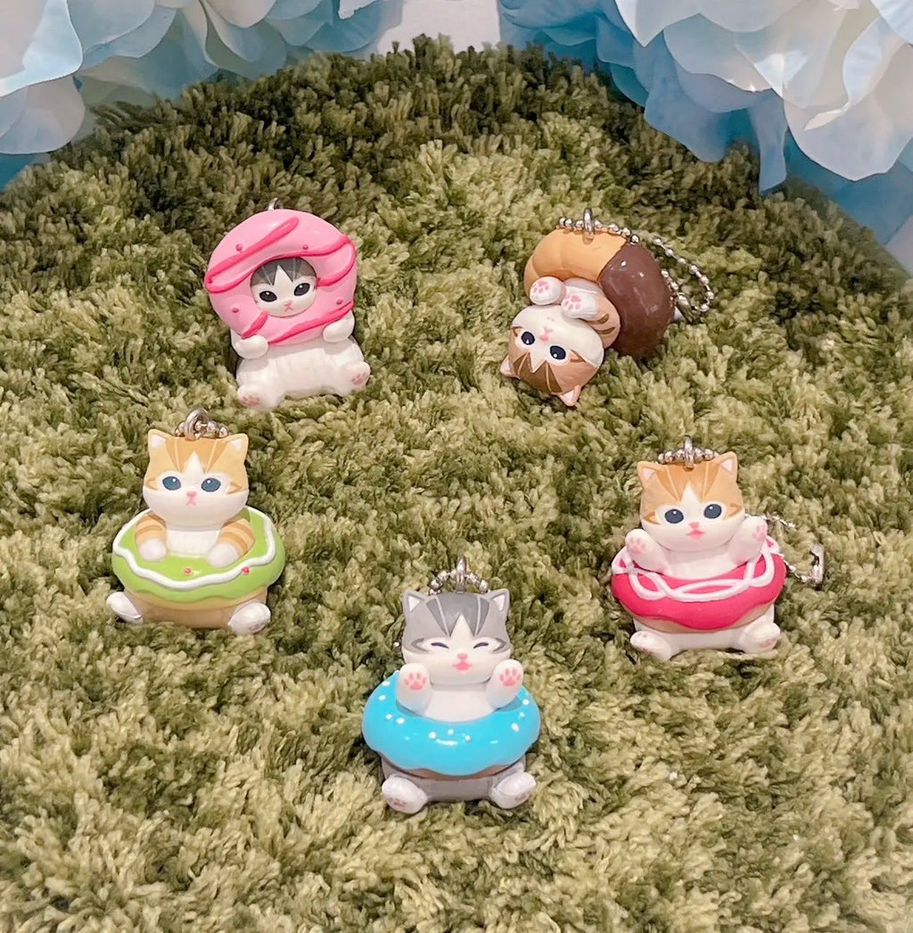 Mofusand Action Figure Set Animal Headwear Cute Pvc Blind Box Donut Style Pendent Bag Keychain Decoration Toys Surprise Gifts