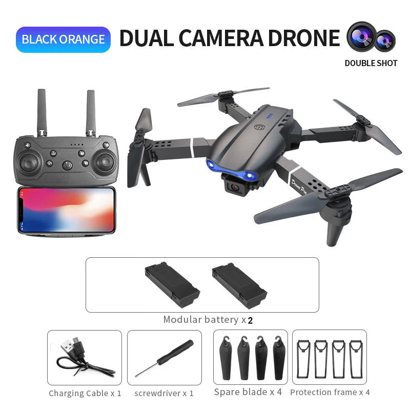 E99 Pro WiFi Drone with HD Dual Camera – Foldable RC Quadcopter for Aerial Photography