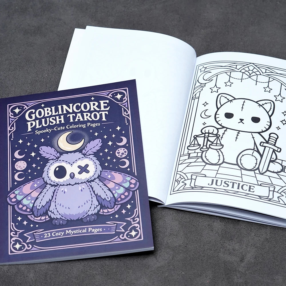 Spooky Cutie Tarot Coloring Book – Goblincore Aesthetic Gothic Horror Illustrations for Adults