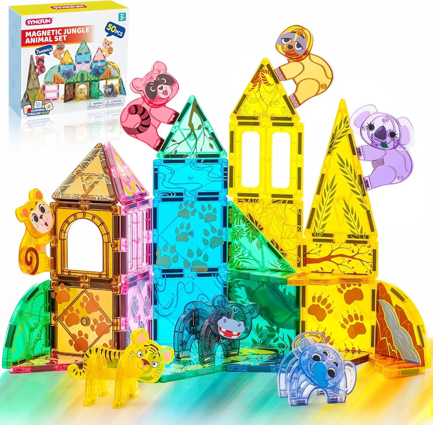JOYFY Magnetic Building Tiles – 3D STEM Construction Set with Vehicle Blocks for Kids