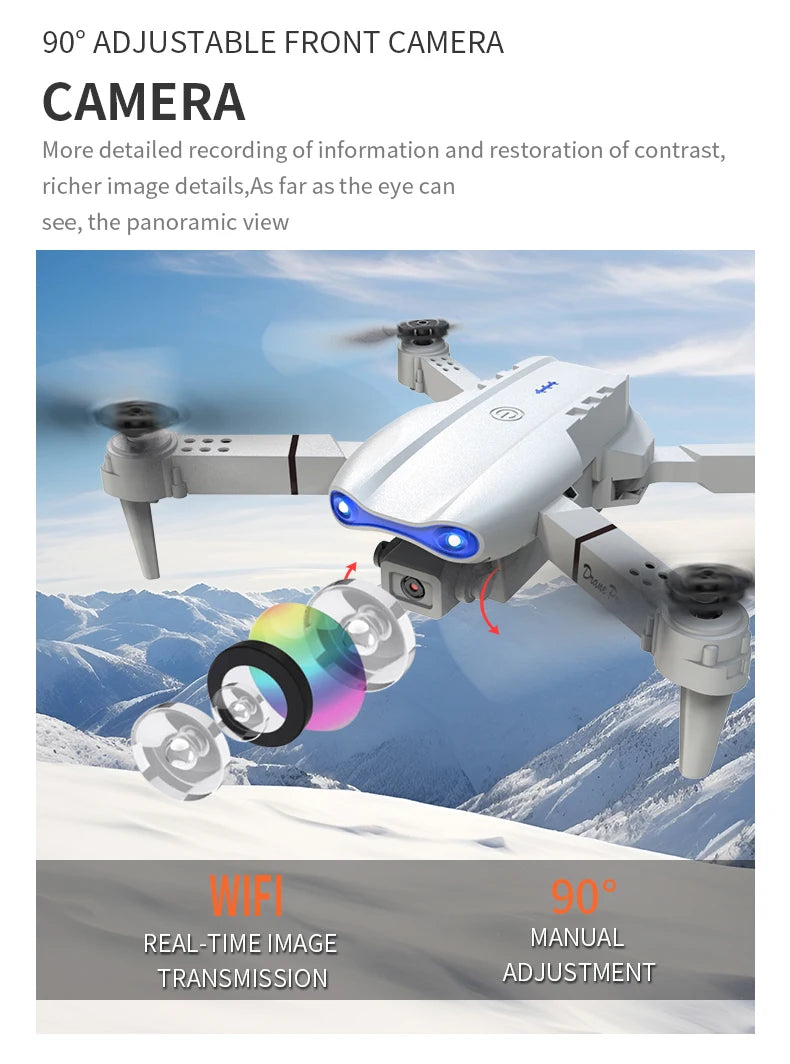 E99 Pro WiFi Drone with HD Dual Camera – Foldable RC Quadcopter for Aerial Photography