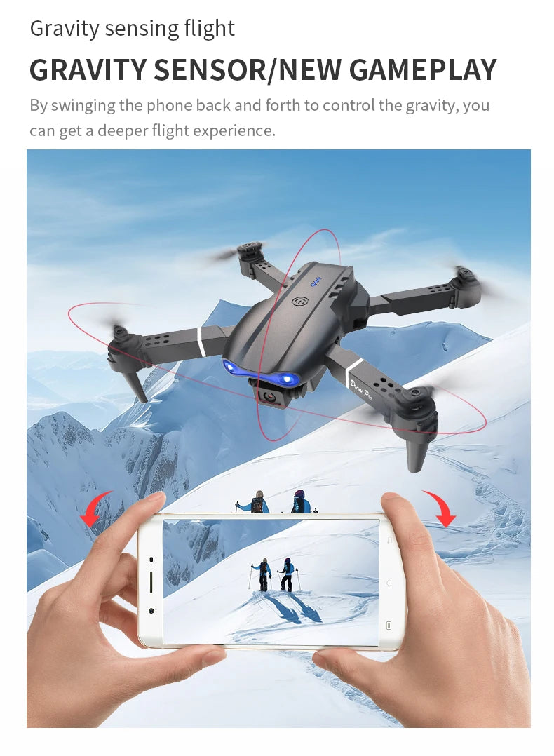 E99 Pro WiFi Drone with HD Dual Camera – Foldable RC Quadcopter for Aerial Photography