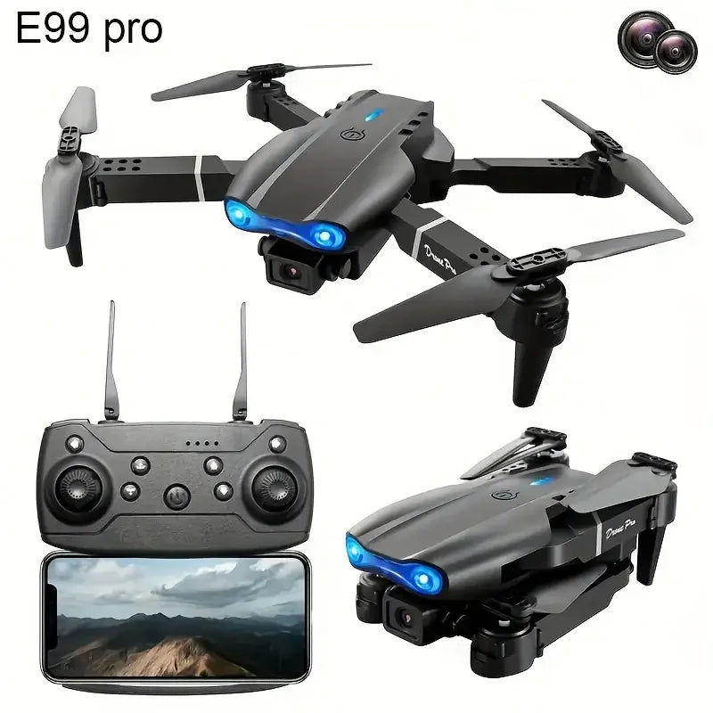 E99 Pro WiFi Drone with HD Dual Camera – Foldable RC Quadcopter for Aerial Photography