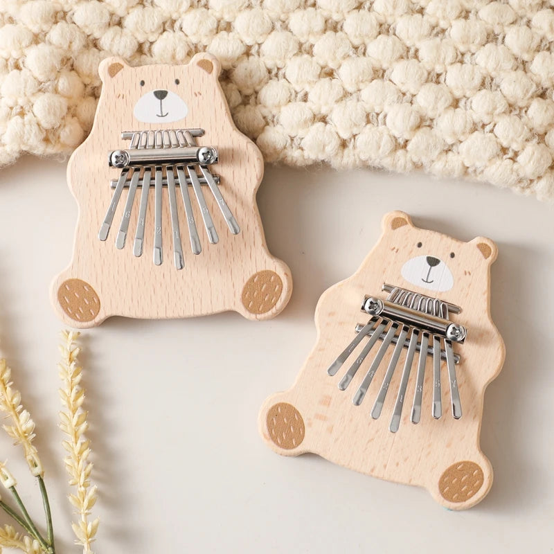 8Key Mini Kalimba Exquisite Finger Piano Baby Montessori Toys Cartoon Bear Thumb Piano Portable Marimba Musical Pendant Toy Gift