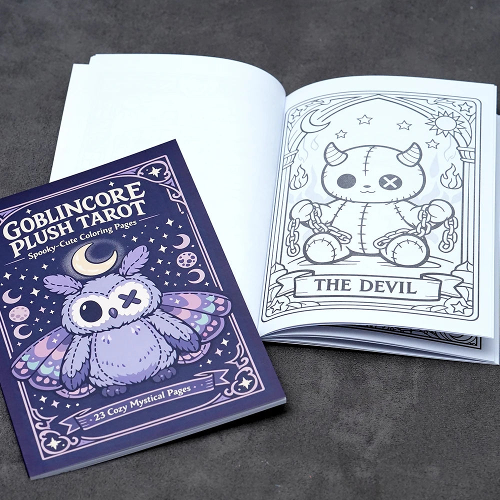 Spooky Cutie Tarot Coloring Book – Goblincore Aesthetic Gothic Horror Illustrations for Adults