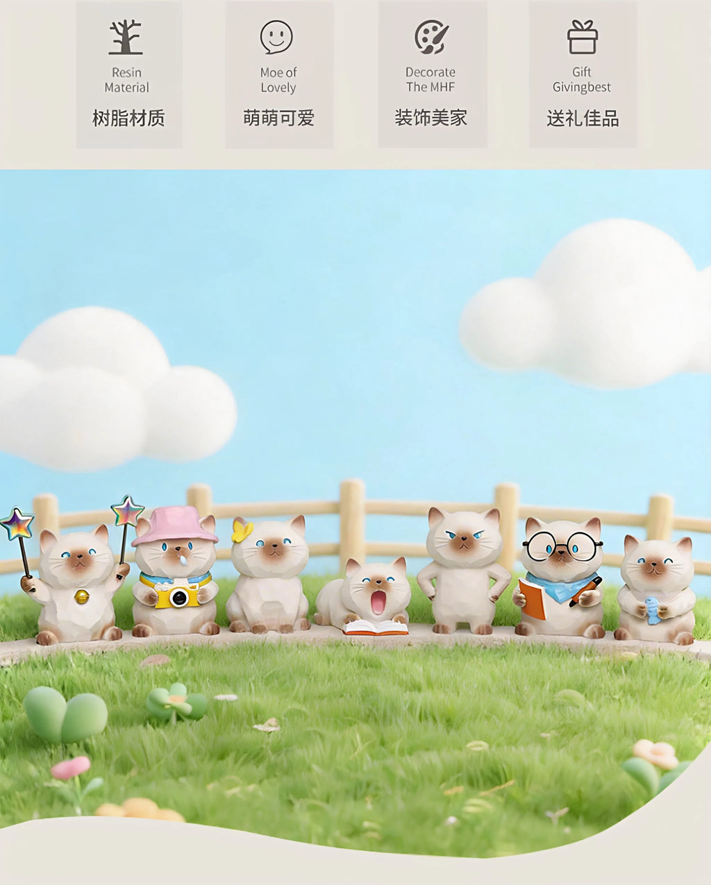 Genuine Cat Travel Diary Series Blind Box Cute Kawaii Cat Figure Car Dashboard Decor Office Desktop Ornament Creative Gift fans