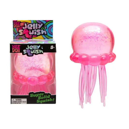 Fuzz Ball Jellyfish Squishy Toy – Pink Soft Squeeze Sensory Toy