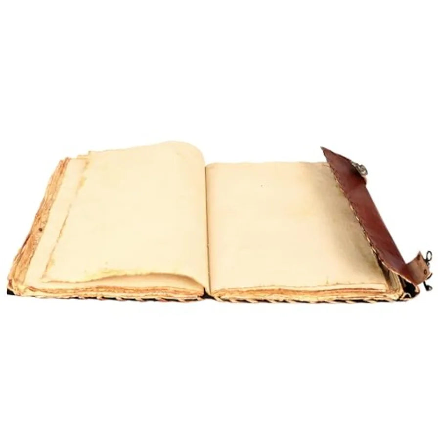 Cutomizable Hocus Pocus Book of Spells Leather Journal Third Eye Deckle Edge Paper Grimoire Journal Vintage Book of Shadows Sev