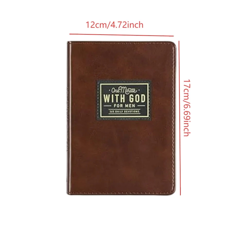 One Minute with God for Men 365 Devotions, Brown Faux Leather Flexcove Books